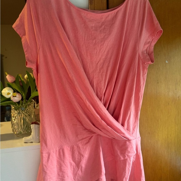Garnet Hill Coral Short Sleeve Top - Picture 1 of 2